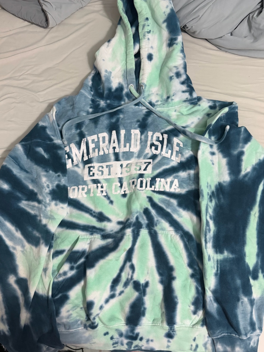 Emerald Tie-Dye Hoodie in Blue & Mint